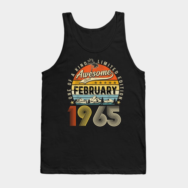 Awesome Since February 1965 Vintage 58th Birthday Tank Top by Vintage White Rose Bouquets